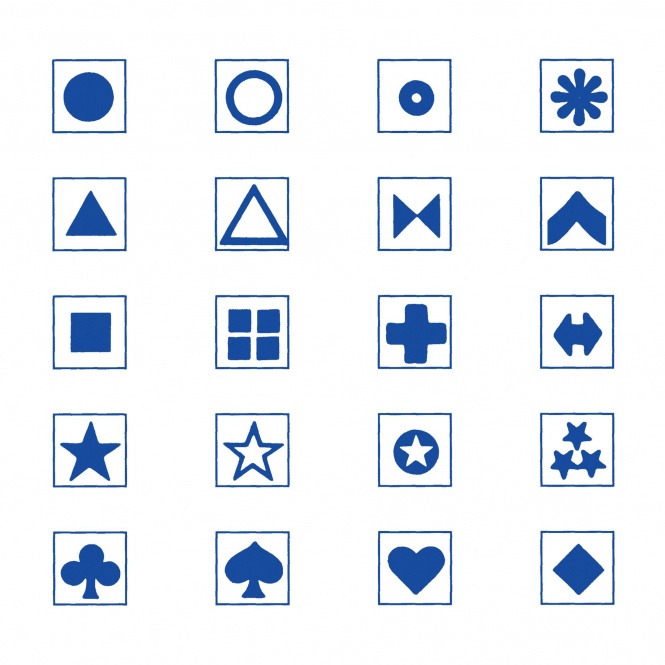 Symbolbogen, auf selbstklebender Klarsichtfolie, mit 600 Symbolen, blau, 